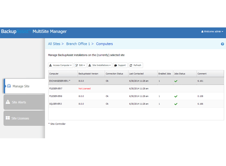 Use MultiSite Manager to remotely manage your BackupAssist installations