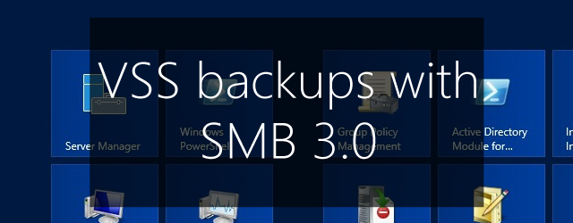 vss backups with smb3