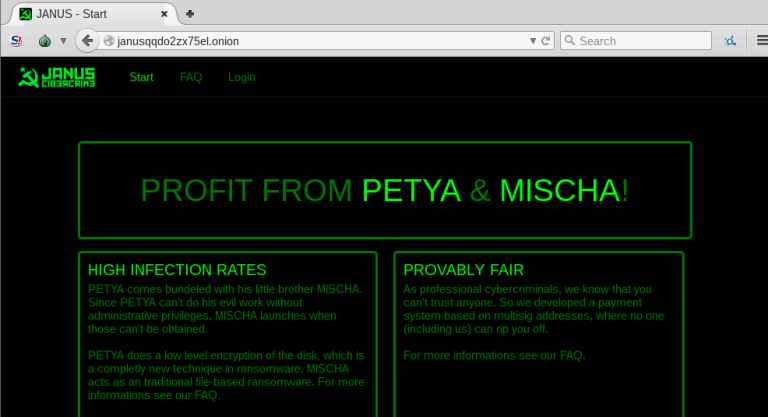 Petya and Mischa are being offered as a money-making tool to extort businesses.