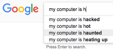 Funny google search my computer is haunted
